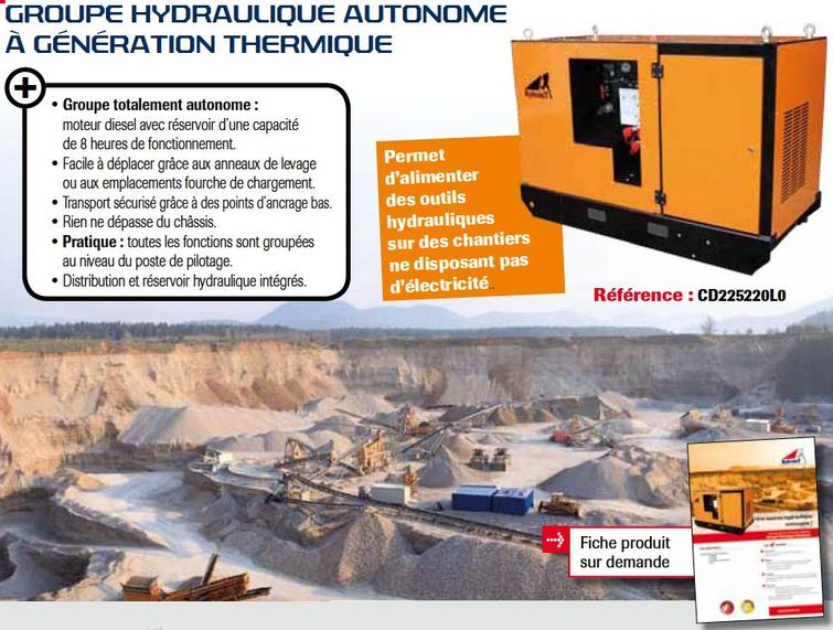 Groupe hydraulique autonome à génération thermique